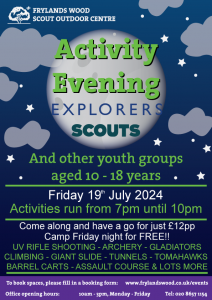 Activity Evening - 10 to 18 year olds